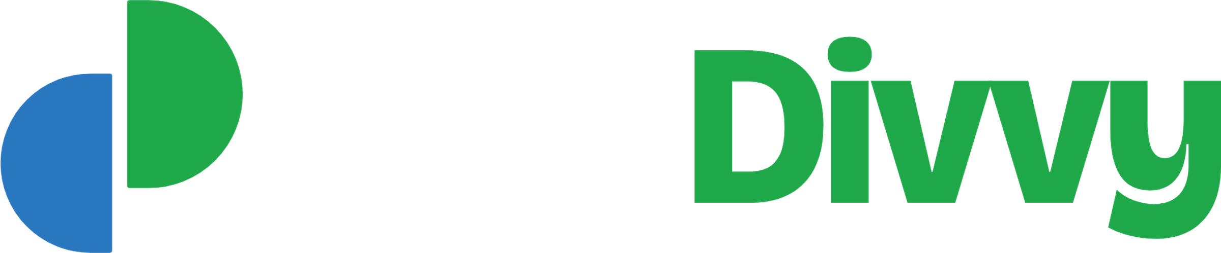 Just Divvy logo in white