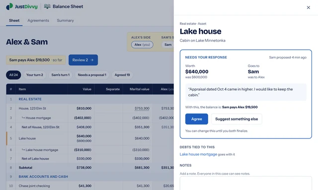 Balance Sheet: answering a proposal