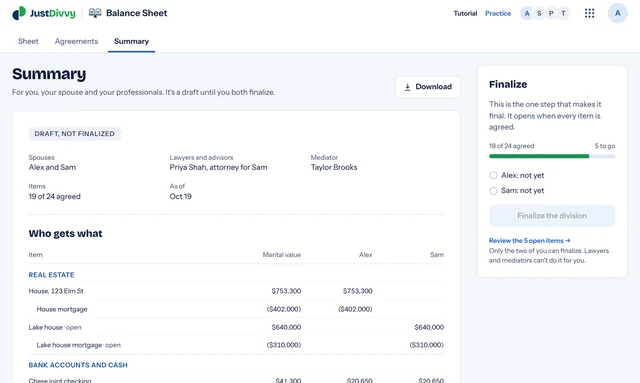 Balance Sheet: the summary